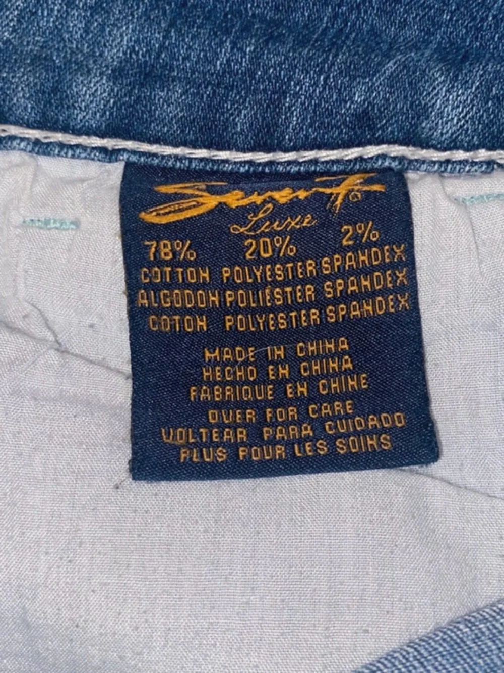Seven7 Medium Blue Denim Jean Shorts with Embroidered Back Pockets 14